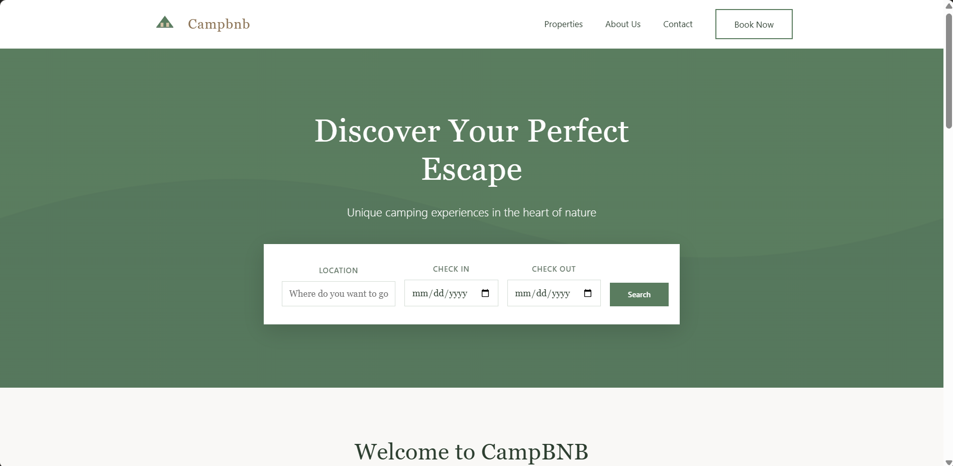CampBnB project